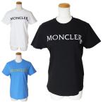 ショッピングMONCLER モンクレール Tシャツ レディース 8C00009 829HP 半袖 クルーネック 刺繍 ロゴ コットン MONCLER T-SHIRT