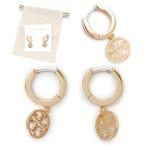並行輸入品 トリーバーチ ピアス レディース 143786 720 ミラーハギー フープピアス アクセサリー ダブルTロゴ トリーゴールド TORY BURCH