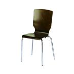 スタッキングチェア ブラウン 【4脚セット】