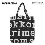 ショッピングトートバック マリメッコ トートバック キャンバストート marimekko 047312 NOTKO LOGO ブラック/ホワイト BK/WT 911