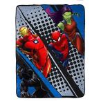 マーベル アベンジャーズ スラッシュ ラッセルブランケット - サイズ60 x 80インチ 子供用寝具 ブラックパンサー スパイダーマン アイアンマン
