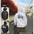 ステューシー メンズ BASIC STUSSY ZIP HOOD プルオーバー カラー ASH HEATHER 又はBLACK