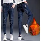 デニムパンツ レディース  ウェストゴム 裏起毛 美脚デニム 大きいサイズ ジーパン ジーンズ 秋冬  ボトムス