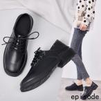 オックスフォードシューズ レディース おじ靴 革靴 カジュアルシューズ かかと踏める レースアップ 走れる マニッシュシューズ 厚底 紐 黒 2way