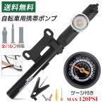 GIYO 空気入れ 自転車 米式/仏式/英式バルブ対応 携帯ポンプ ミニポンプ 120psi/8bar ゲージ付 ボール用/浮き輪用アダプター付 ブラック（GP-871E）