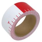 シンワ 貼付ロッド 合成紙製 50mmx25M 赤白20cm間隔 78192 。