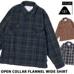 セール ネルシャツ POLeR ポーラー COLLAR FLANNEL WIDE SHIRT オープンカラー フランネル ワイド シャツ
