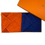 新品【ギフトセット】エルメス HERMES ハンドタオル ステアーズ マリン ネイビー オランジュフー オレンジ ハンカチ H103189M 03 05