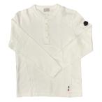 【新品】MONCLER モンクレール ヘンリーネック ロングスリーブTシャツ M ホワイト メンズ コットン F10918G72300-809HB-034