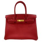【極美品中古】エルメス バッグ HERMES ハンドバッグ バーキン30 Birkin トゴ ルージュカザック ゴールド金具 H027633CC