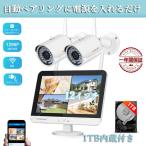 ショッピング防犯カメラ 防犯カメラ 屋外 家庭用 見守りカメラ ペットカメラ wifi 小型 監視カメラ ワイアレス 2台セット 300万画素 1TB内蔵 音声録画 遠隔監視 動体検知 暗視 IP66防水
