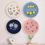 刺繍キット 立体パンジーの花柄 クロスステッチ 刺繍枠付き 図案 DIY 初心者 やり方 簡単 花 手作り 絵画 おしゃれ 手芸キット(三四郎市場)