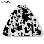 ダルメシアン柄ルーズジャケットコート ミドル丈丈ジャケットコート 秋冬コート 大人ファッション 大人コーデ 大人カジュアル 大人ガーリー 大人韓国コーデ