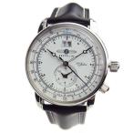 ツェッペリン 腕時計 メンズ ZEPPELIN スペシャルエディション 7640-4 ホワイト/ブラック 100周年記念モデル レザーベルト
