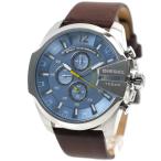 並行輸入品 ディーゼル 腕時計 DIESEL メンズ クロノグラフ メガチーフ ブルー×ブラウン レザーベルト DZ4281