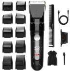 バリカン【2025新登場 USB充電式】ヘアカッター メンズ 電動ばりかん 散髪用 自動研磨 プロ仕様 0.8-26mm対応 LEDディスプレイ