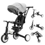 Thinkmax 子供用三輪車 ベビーカー 6in1 折りたたみ 手押し棒付き 乗用玩具 超軽量 乗り物 組み立て簡単 1〜6歳 プレゼント T