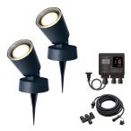 タカショー ガーデンライト ひかりノベーション 木のひかり 基本セット 2本 ブラック 屋外 間接照明 防水 鮮やかな光 プロ仕様 樹脂 LGL