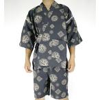 【激安・甚平・父の日】龍と幾何学模様のコラボレーションが男らしさを演出！【Mサイズ】（黒）