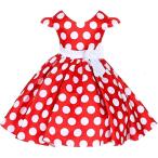 ショッピングミニー ミニー風ミニーちゃん風 ミニーマウス風 コスプレ 子供 女の子 ワンピース 水玉 子供服 コスチューム キッズ ハロウィン クリスマス  80 90 100 110