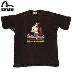 訳あり EVISU エヴィス EVISUJEANS USED T SHIRTS Ｔシャツ 半袖 プリント フロントプリント ブラック チャコール 限定 古着 ユーズド 品質保証