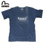 訳あり EVISU エヴィス EVISUJEANS USED T SHIRTS Ｔシャツ 半袖 プリント フロントプリント ブルー ホワイト 限定 古着 ユーズド