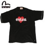 ショッピングEVISU 訳あり EVISU エヴィス EVISUJEANS USED T SHIRTS Ｔシャツ 半袖 プリント フロントプリント ブラック レディース 限定 古着 ユーズド