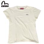 ショッピングEVISU 訳あり EVISU エヴィス EVISUDONNA USED 半袖 Ｔシャツ ワンポイント カモメ バックプリント ホワイト レディース カモメマーク 限定 古着 ユーズド