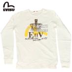 訳あり EVISU エヴィス EVISUJEANS EVISUGENES USED 長袖 ロンＴ プリント ホワイト メンズ 限定 古着 ユーズド