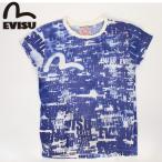 ショッピングEVISU EVISU JEANS USED 半袖 Tシャツ エヴィス ジーンズ トップス ブルー ユーズド カモメマーク フロント カモメ 戎 日本ブランド カットソー 半袖シャツ 総柄