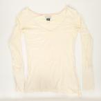 AMERICANEAGLE アメリカンイーグル USED ロンＴ 長袖 Tシャツ トップス 薄手Tシャツ ユーズド 袖リブ Vネック ステッチ ロングTシャツ 無地 レイヤード