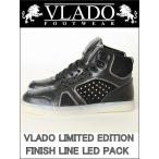 ショッピング訳有 訳有ハイカットスニーカー VLADO LIMITED EDITION サイドとソールにLEDがフラッシュ(ブラック×ブラック BLACK×BLACK)光る スニーカー