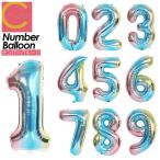 ショッピングプティプラ ナンバーバルーン 数字バルーン バルーン レインボー 約60cm 誕生日 数字 風船 大きい かわいい 飾り ハッピーバースデー パーティー 女の子 男の子