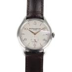 美品 Baume &amp; Mercier ボーム＆メルシェ クリフトン MOA10054 腕時計 ステンレススチール レザー シルバー文字盤 自【本物保証】