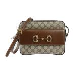 新品未使用展示品 GUCCI グッチ 1955 スモール ホースビット GGスプリーム 645454 ショルダーバッグ PVC レザー ブラ【本物保証】