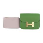  new goods unused exhibition goods Hermes navy blue Stan s slim pouch ever color green series pink series compact purse coin case attaching B.[ genuine article guarantee ]