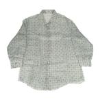 エルメス トップス 総柄 長袖 シャツ マルチカラー 麻 メンズ ロングスリーブ セリエボタン リネン 41/16【本物保証】