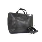 バーニーズニューヨーク ハンドバッグ 2WAY トートバッグ レザー - シルバー金具 ブラック ショルダーバッグ【本物保証】