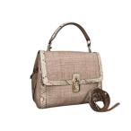 ショッピングストロー ドルチェアンドガッバーナ ハンドバッグ パイソン ストロー - カデナ 2WAY ゴールド金具 ブラウン系【本物保証】