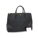美品 PRADA プラダ トートバッグ ガレリア BN1802 ブラック サフィアーノレザー 三角プレート【本物保証】
