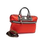 超美品 オロビアンコ ブリーフケース レッド系×ブラウン系 ナイロン×レザー S3 LIMONTA 1893【本物保証】