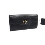 ショッピングファッションセール対象商品 ブルガリ 財布 イザベラロッセリーニ レザー - 二つ折り 長財布 ゴールド金具 ブラック 折財布 小銭入れ【本物保証】