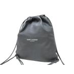 サンローラン パリ ナップサック テディ 553919 チャコールグレー レザー YSL リュックサック 巾着【本物保証】