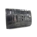 ショッピングファッションセール対象商品 バレンシアガ 財布 アワーグラス クロコダイル型押しレザー 600212 Bロゴ 三つ折り 財布 ブラック【本物保証】