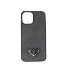  Prada смартфон покрытие iPhone кейс треугольник Logo 2ZH133safia-no оттенок черного прекрасный товар [ подлинный товар гарантия ]