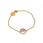 フェンディ ブレスレット エフイズ メタル 8AK712 ラインストーン ゴールド バングル アクセサリー 小物【本物保証】