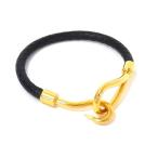  Hermes браслет jumbo кожа - вязаный Gold металлические принадлежности черный браслет аксессуары бренд [ подлинный товар гарантия ]