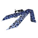 フェンディ リボンスカーフ ラッピー シルク100% FXT011 豹柄 レオパード ブルー系×ブラック系 定番【本物保証】