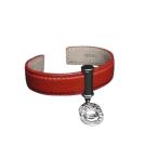 ブルガリ バングル ドッピオトンド レザー - シルバー金具 レッド ブレスレット 腕輪 アクセサリー 人気 小物【本物保証】