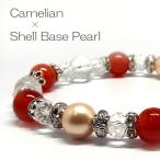 Yahoo! Yahoo!ショッピング(ヤフー ショッピング)天然石 カーネリアン シェルパール 華やかな パワーストーンブレスレット 石言葉
